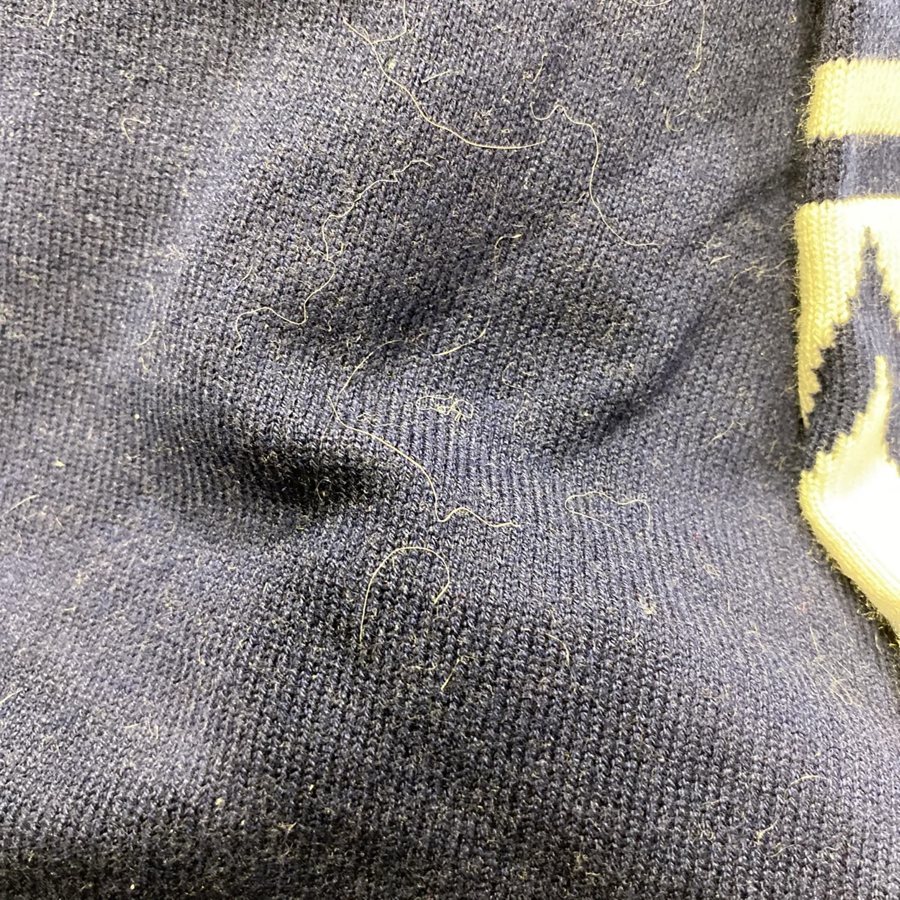 The store's close-up of the knit, showing light pilling